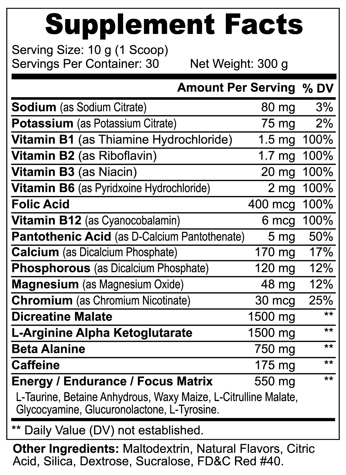 Intense Pre-Workout Powder (Fruit Punch)